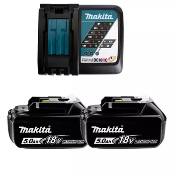 MAKITA 191L74-5 Набор АКБ BL1850B (5 Ач, 2 шт), ЗУ DC18RC, картон