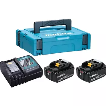 MAKITA 198118-0 Аккумулятор+з\у (DC18RC-1шт+BL1860B-2шт,18В,6.0Ач,Li-ion,MakPac)