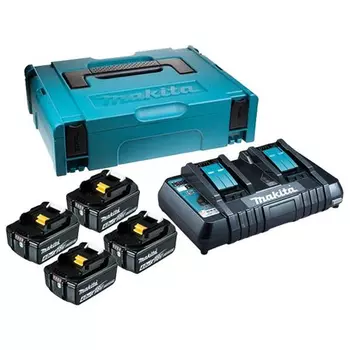 MAKITA 198489-5 Аккумулятор+з\у, DC18RD-1шт+BL1840B-4шт,18В,4.0Ач,Li-ion,MakPac