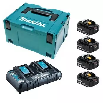MAKITA 199591-7 Набор Makita: Аккумулятор BL1850Bx4шт.+зарядное устройство DC18RD, кейс MAKPAC тип 3