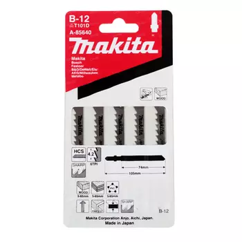 MAKITA A-85640 Пилки Makita для электролобзика B12, 80 мм (дерево, пластик) 5 шт