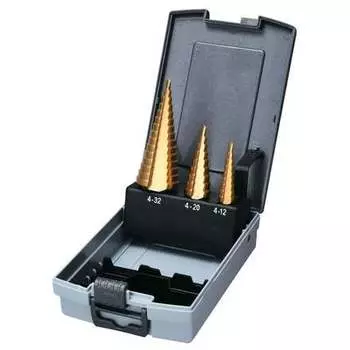 MAKITA D-46573 Набор сверл конусных шаговых с прямым желобком и титановым покрытием, 3 шт