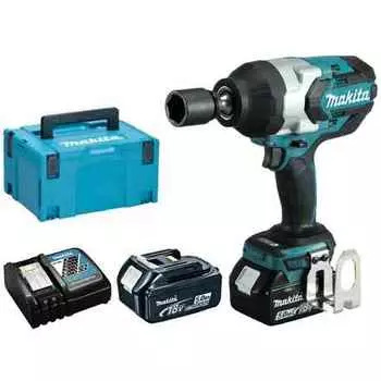 MAKITA DTW1001RTJ Гайковерт аккумуляторный ударный (Li-ion, 5 Ач, 1050 Нм, 3/4) кейс