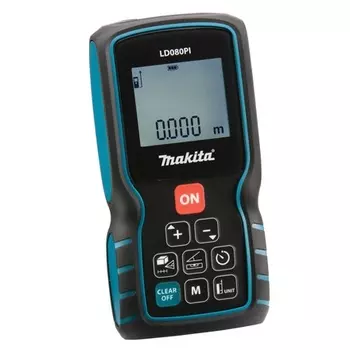 MAKITA LD080PI Дальномер лазерный MAKITA LD080PI с датчиком угла наклона (0,05 - 80 м, точн. 1,5 мм)