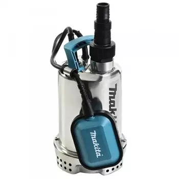 MAKITA PF1100 Насос дренажный погружной (1100Вт,250л\м,Н=9м,Г-5м,ч\вод(вкл5мм),мин уровень воды25мм)
