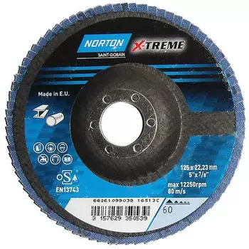 NORTON 66261099038 Круг лепестковый XTREM 125 х 22 P60