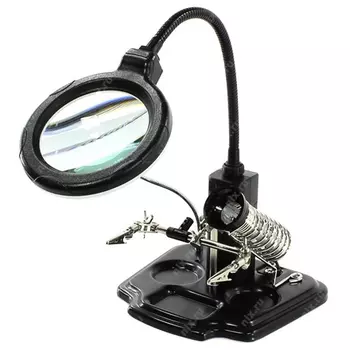 REXANT 15549521 Держатель третья рука с лупой х2.5, подставкой под паяльник и LED подсветкой ZD-126-3 REXANT 12-0250