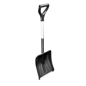 RS Б-19113 Лопата снеговая автомобильная пластмасcовая с алюминиевым черенком, оцинкованная планка, 370х290х975