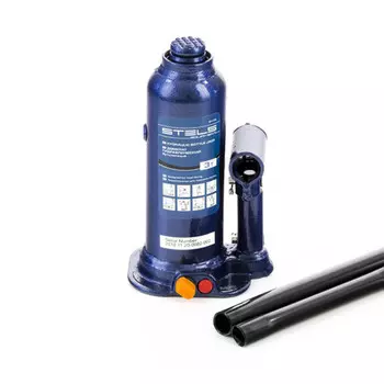 STELS 51174 Домкрат гидравлический бутылочный, 4 т, h подъема 188–363 мм, в пласт. кейсе