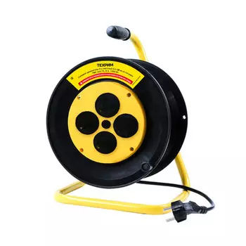 ТЕХРИМ 51510-4*30_2*0,75 Силовой удлинитель 4-х местный б/з 30 м на катушке ПВС 2х0,75