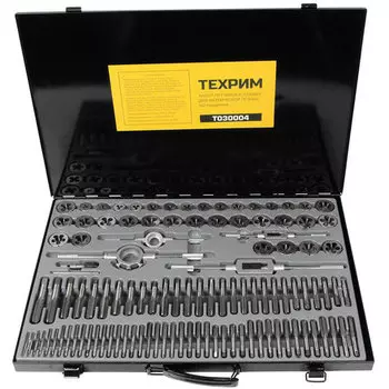 ТЕХРИМ T030004 Набор метчиков и плашек М2 - М18, 110 предметов, метрическая резьба