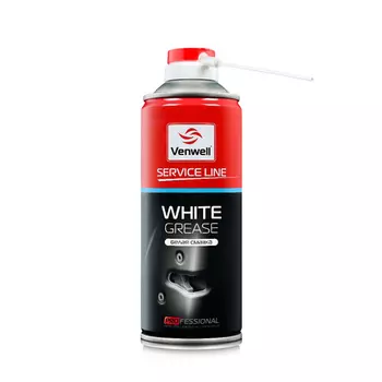 VENWELL VW-SL-047RU Смазка водоотталкивающая белая c PTFE White Grease (аэрозоль) 400мл