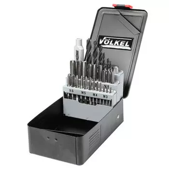 VOLKEL VO-49510 Набор метчиков комплектных М3-М12, 29 предметов, металлический кейс