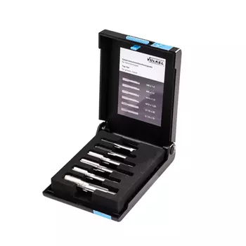 VOLKEL VO-47008 Набор метчиков для ремонта резьб под смазочные ниппеля M6x1 - М10, G1/8 - G1/4, 6 предметов, пластиковый кейс