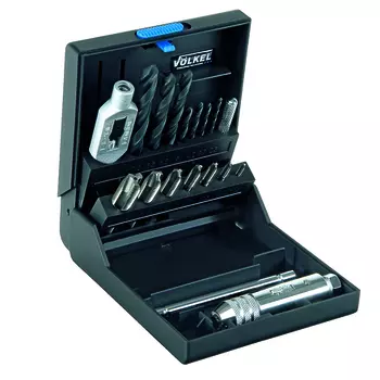 VOLKEL VO-47605 Набор метчиков машинно-ручных М3-М12, 16 предметов, пластиковый кейс