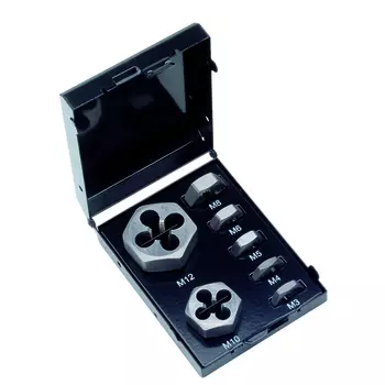 VOLKEL VO-49540 Набор плашек шестигранных UNF 1/4-1/2, 5 предметов, металлический кейс