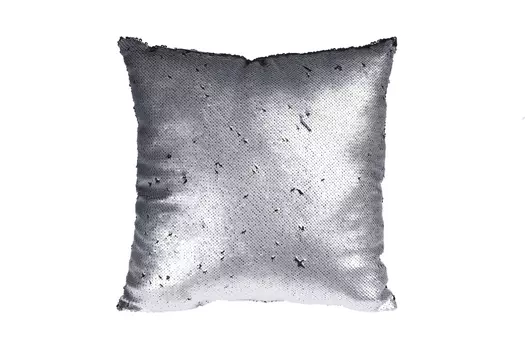 Подушка с пайетками серебристая/черная (ASH507010)