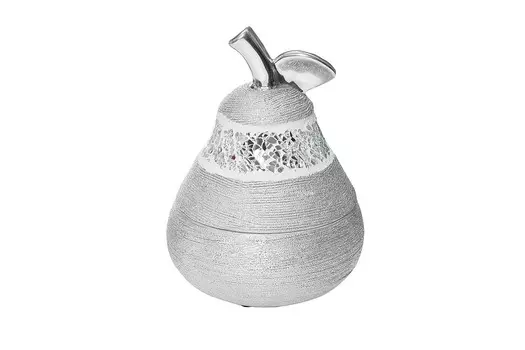 Шкатулка для украшений "Груша" серебристая (18H7578M-1)