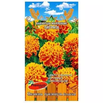 Бархатцы махровые Тигрята Premium Seeds