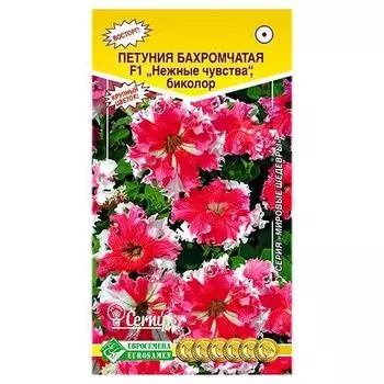 Петуния бахромчатая Нежные чувства биколор Евросемена