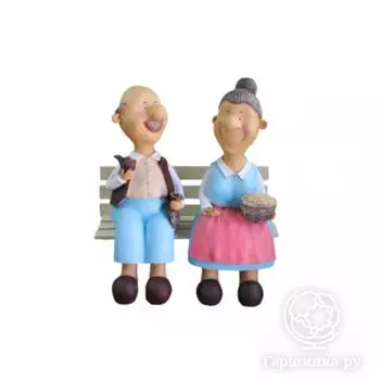 Дед с бабкой на лавке 45*28*54