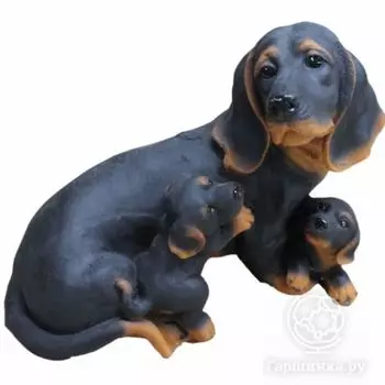 Собака такса семья 25*32