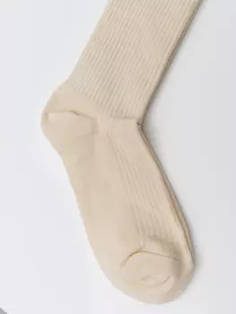 Хлопковые высокие носки в рубчик