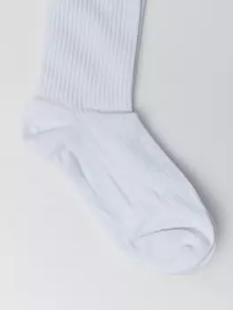 Хлопковые высокие носки в рубчик