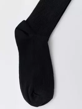 Хлопковые высокие носки в рубчик
