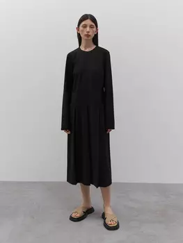 Платье Энни со складками и длинным рукавом