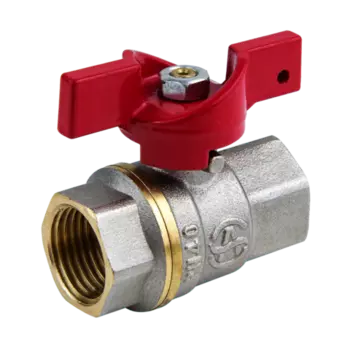 1002 Ду 15 Ру40 ВР Aquasfera 1002-01, Кран шаровой латунный никелированный полнопроходной бабочка