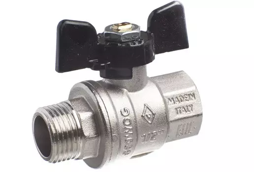 1/2″ Bugatti 302 ВР/НР, Кран шаровой полнопроходной (бабочка)