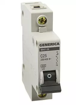 1P Generica ВА47-29, 6А, С, Выключатель автоматический