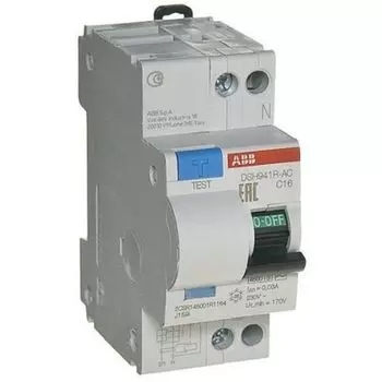 1P+N ABB DSH941R C16 30мА, номинальный ток 16А, Автомат дифференциальный