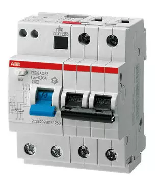 2P ABB DS202 AC-C16/0.03, номинальный ток 16А, Автомат дифференциальный