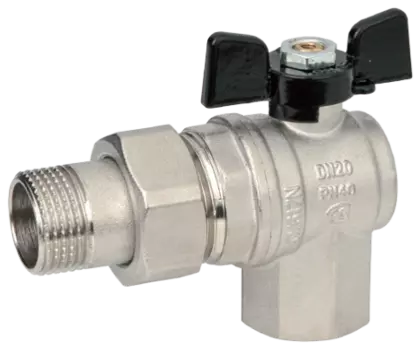 3/4″ Bugatti 594 ВР, Кран шаровой угловой с американкой (бабочка)