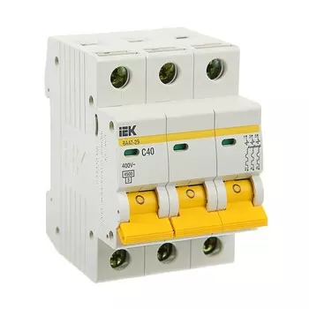 3P IEK ВА47-100, 100А, C, Выключатель автоматический
