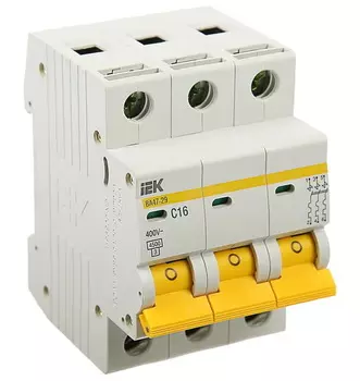 3P IEK ВА47-29, 16А, C, Выключатель автоматический