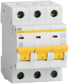 3P IEK ВА47-29, 32А, C, Выключатель автоматический