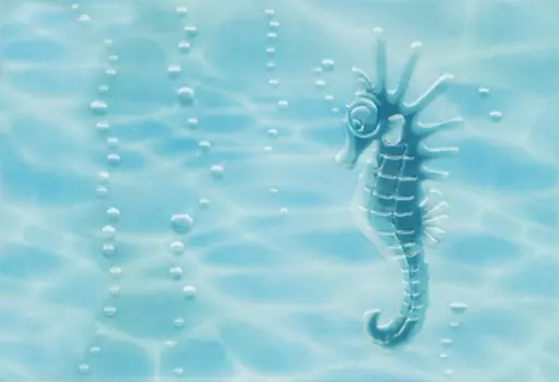 Декор для плитки Alma Ceramica лагуна Конек голубой 24.9х36.4 см