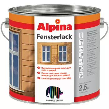 Alpina Fenster und Tur Fensterlack 2.5 л, Эмаль алкидная для окон и дверей (белая)