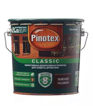 Антисептик Pinotex Classic декоративный для дерева палисандр 2.7 л
