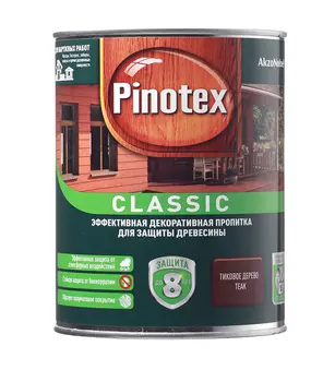 Антисептик Pinotex Classic декоративный для дерева тик 1 л