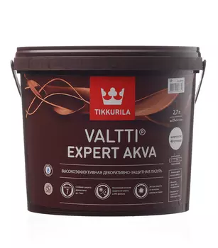 Антисептик Tikkurila Valtti Expert Akva декоративный для дерева бесцветный 2.7 л