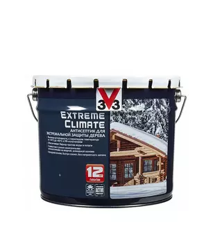 Антисептик V33 Extreme Climate декоративный для дерева жемчужно-белый 9 л