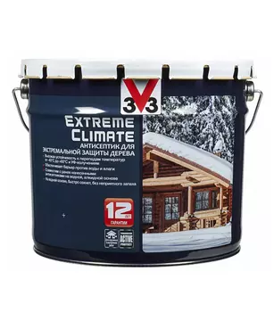 Антисептик V33 Extreme Climate декоративный для дерева платина 9 л
