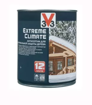 Антисептик V33 Extreme Climate декоративный для дерева серебро 0.9 л