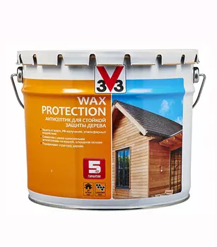 Антисептик V33 Wax Protection декоративный для дерева сосна 9 л