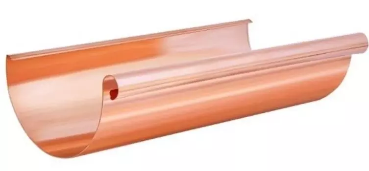 Aquasystem 125/90 мм, 3 м, Желоб водосточный медный