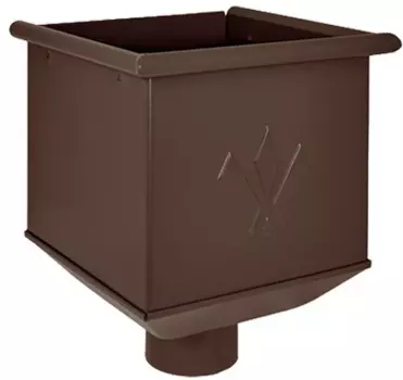 Aquasystem RAL 8017, 125/90 мм, Воронка водосборная коричневая